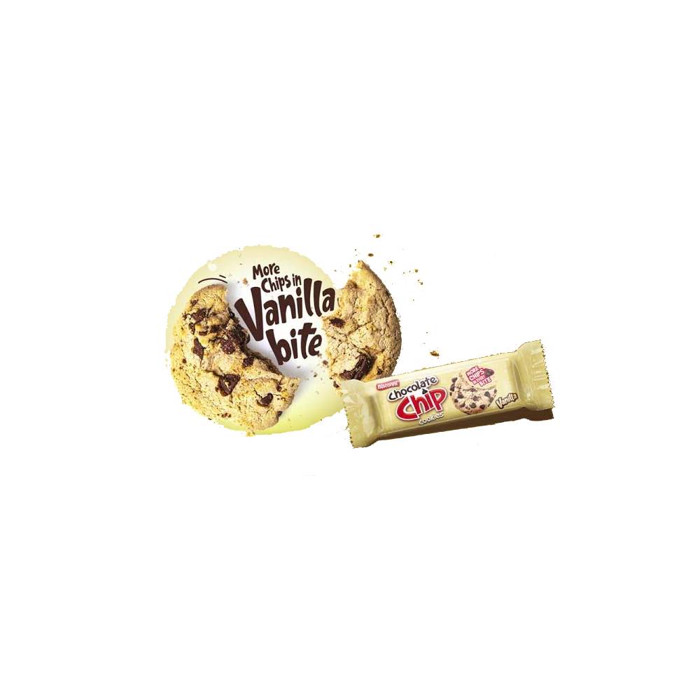 BISCONNI CHOCOLATE CHIP COOKIES VANILLA HALF ROLL 33 GM