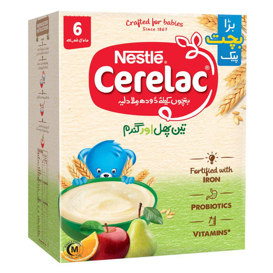 NESTLE CERELAC THREE FRUIT WITH WHEAT 6 MONTHS+ 750 GM