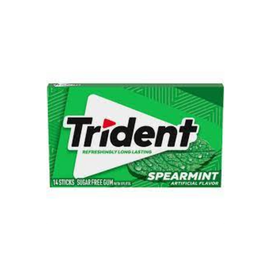 TRIDENT BUBBLE GUM SPEARMINT 14 STICKS