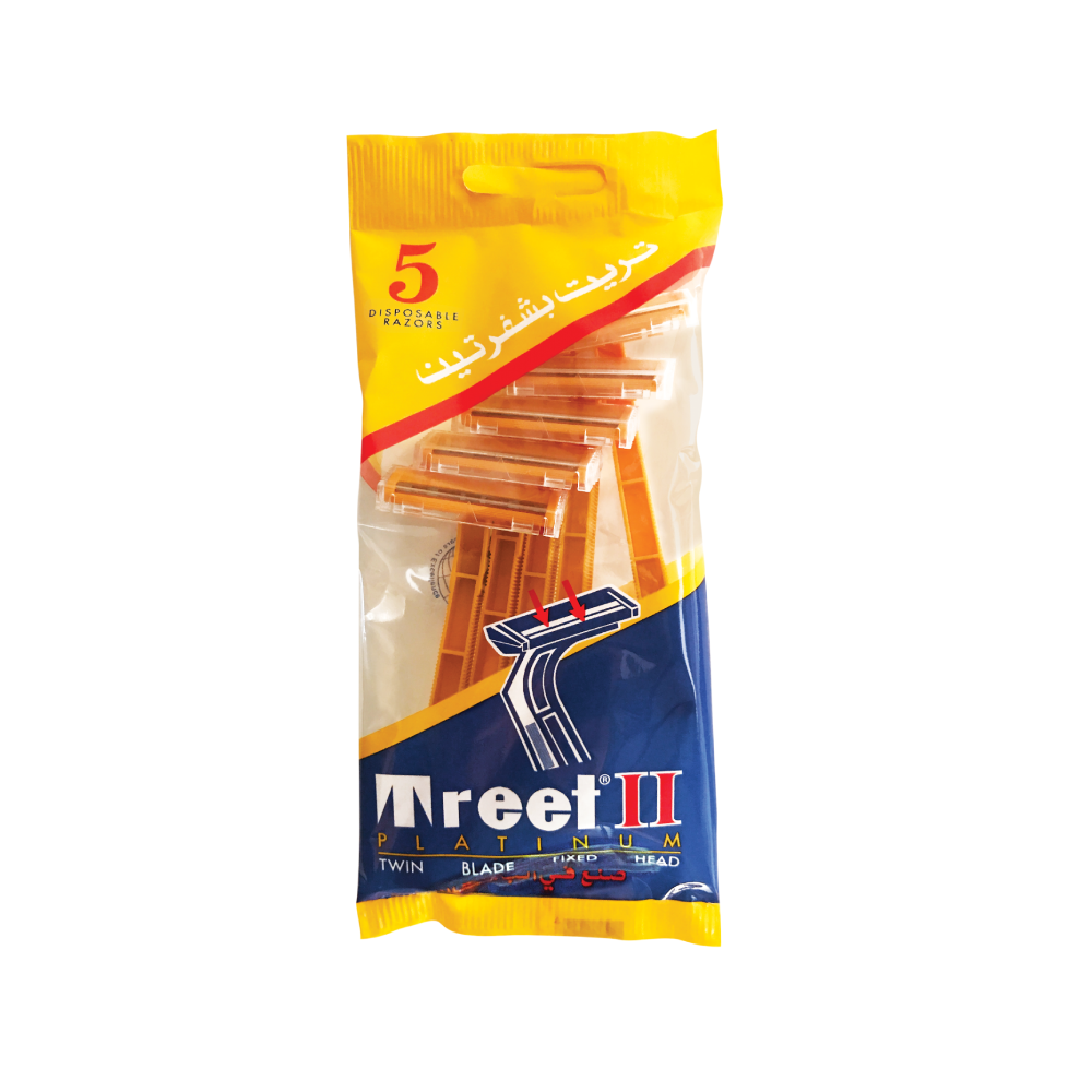 TREET 2 PLATINUM DISPOSABLE RAZORS 5PCS