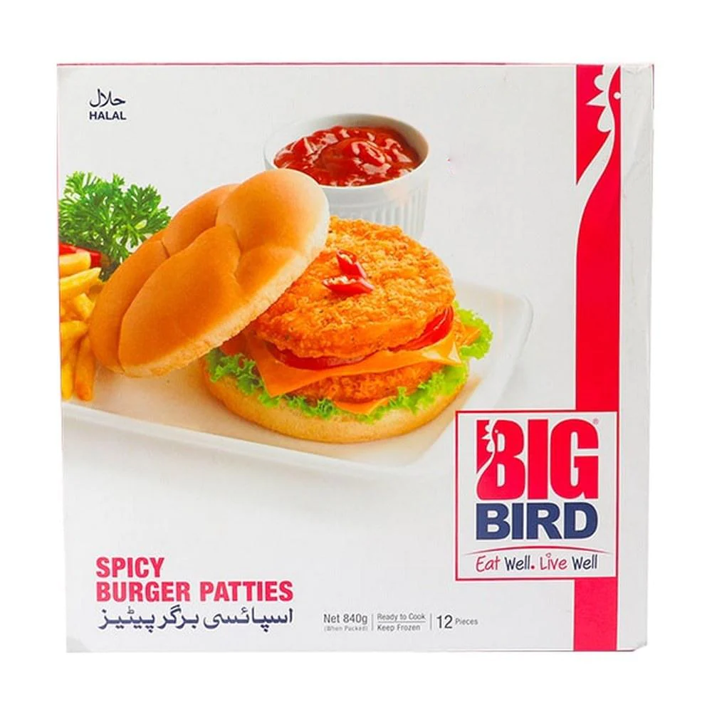 BIG BIRD SPICY BURGER PATTIES 12 PCS 840 GM