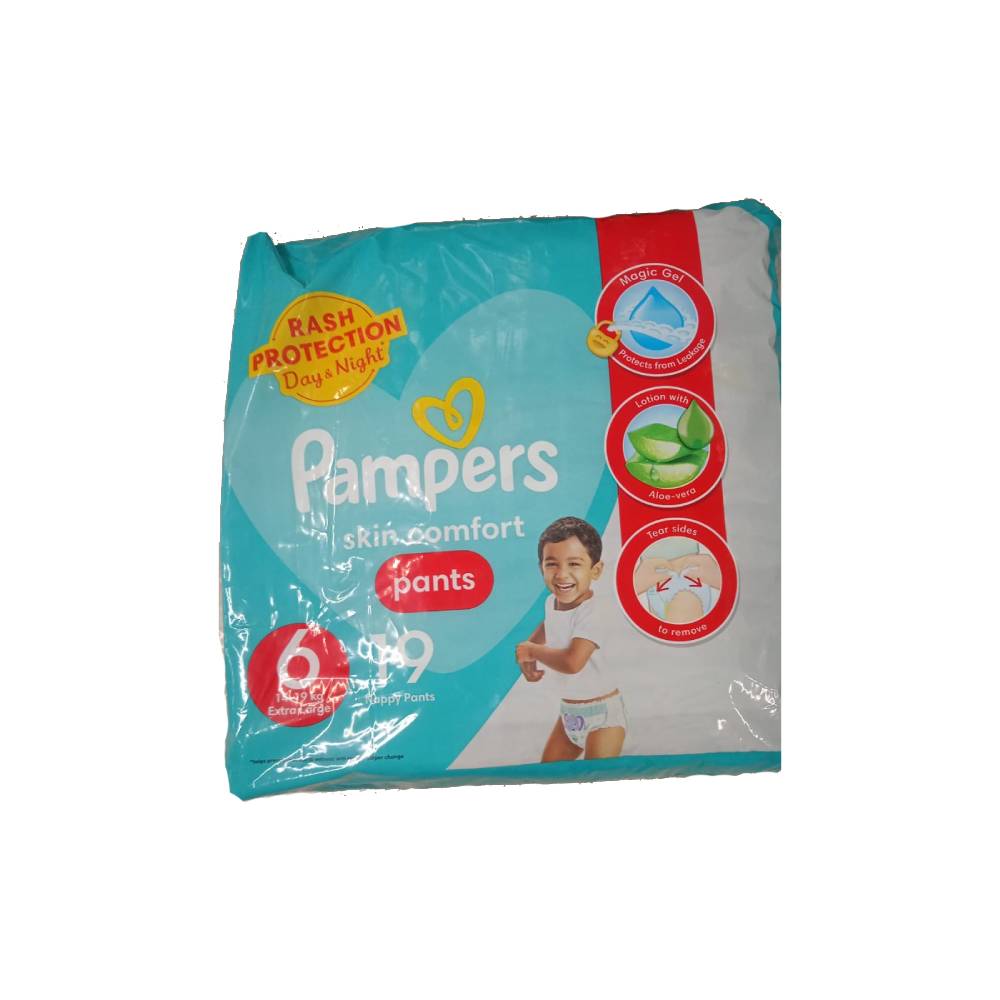 PAMPERS PANTS EXTRA LARGE NO6 14-19KG 19 PCS