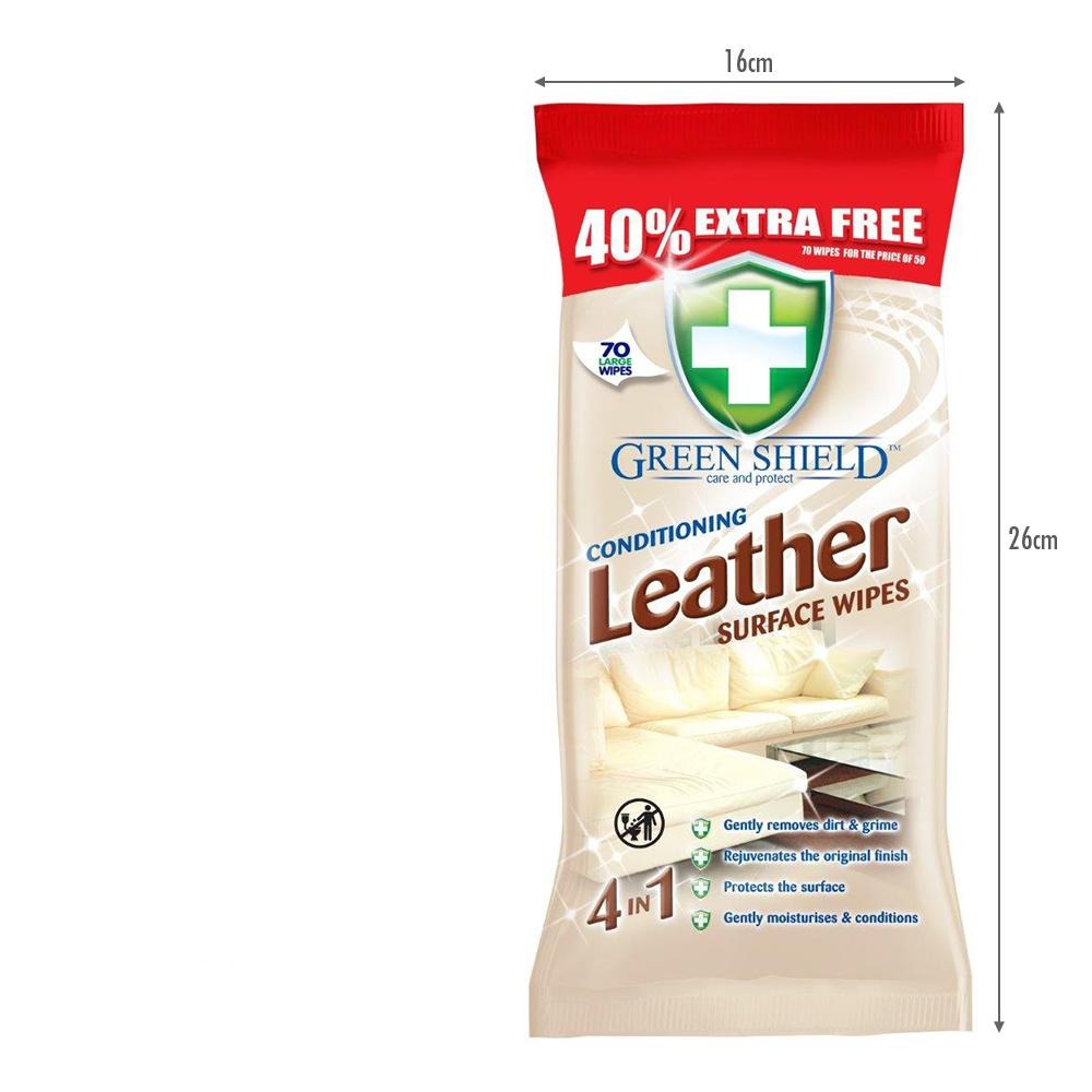 GREEN SHIELD WIPES CONDITIONING LEATHER 4IN1 70PC