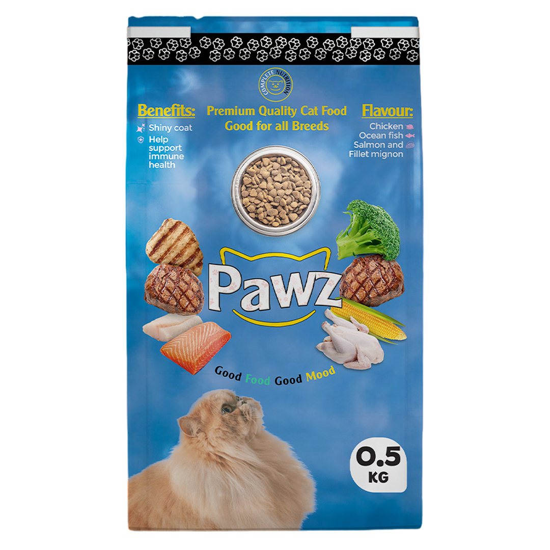 PAWZ DRY CAT FOOD CHICKEN N VEGETABLE FLAVOUR 500 GM