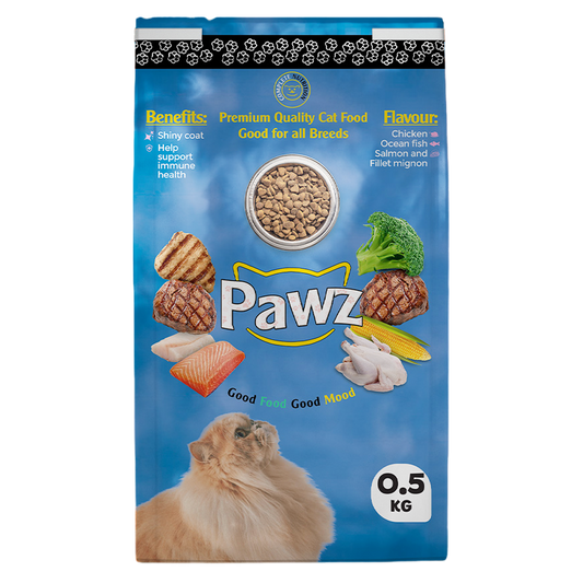 PAWZ DRY CAT FOOD CHICKEN N VEGETABLE FLAVOUR 500 GM