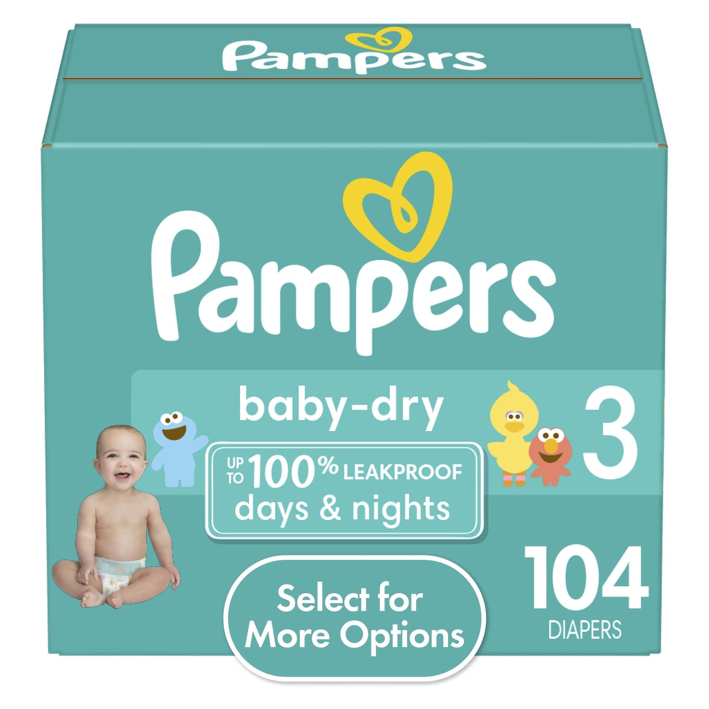 Pampers Baby Dry Diapers Size 3, 104 Count