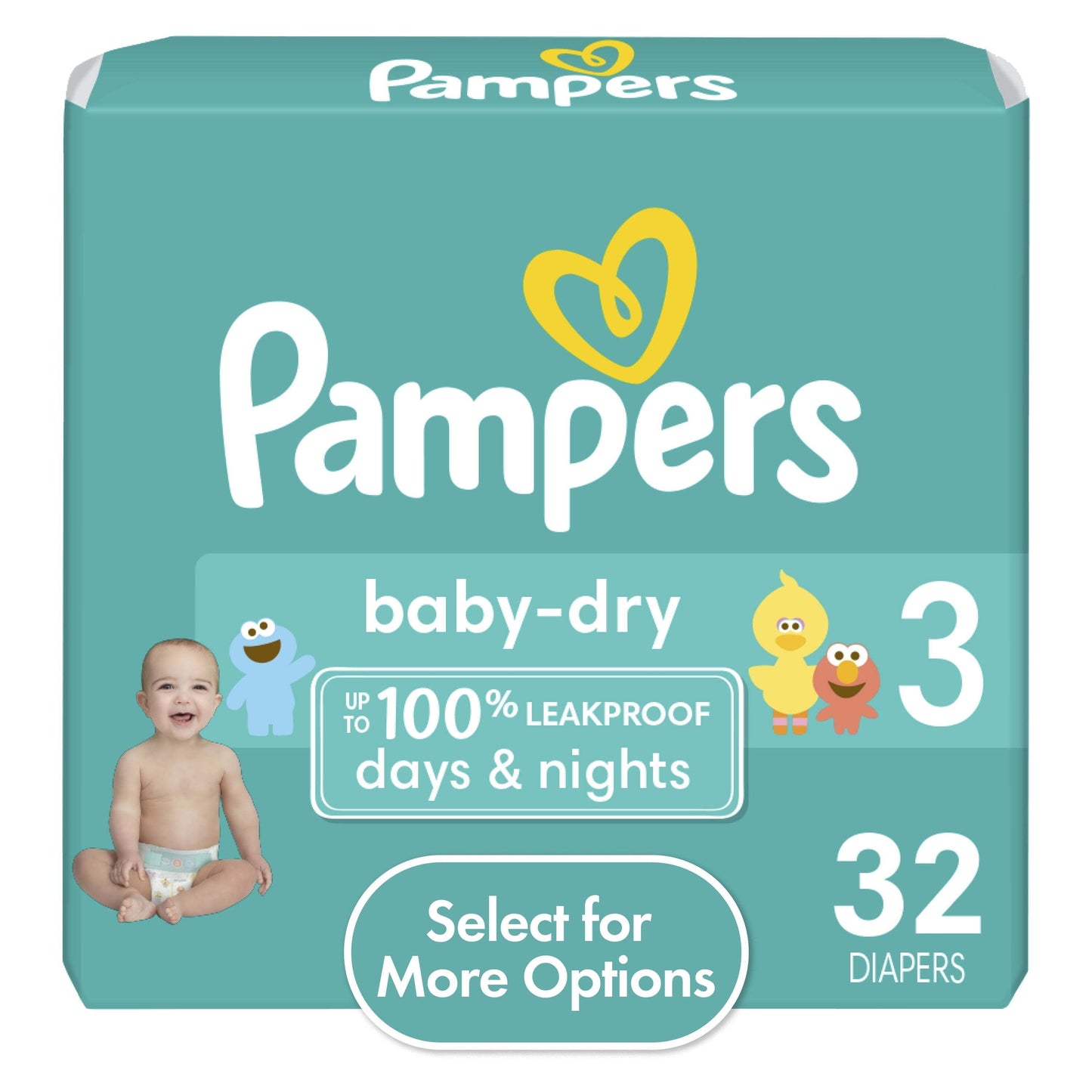 Pampers Baby Dry Diapers Size 3, 32 Count (Select for More Options)