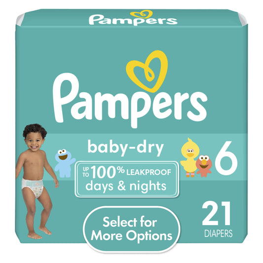 Pampers Baby Dry Diapers Size 6, 21 Count (Select for More Options)