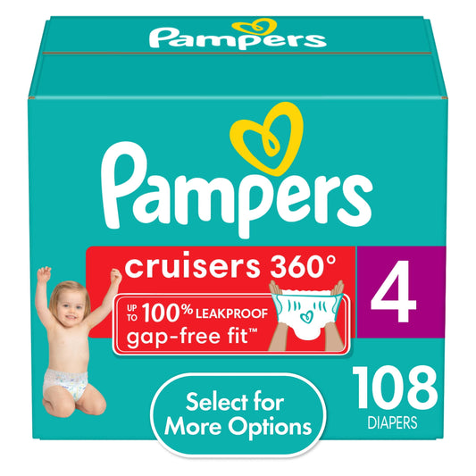 Pampers Cruisers 360 Diapers Size 4, 108 Count