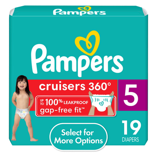 Pampers Cruisers Diapers 360 Size 5, 19 Count