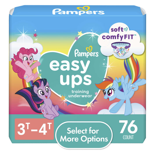 Pampers Easy Ups My Little Pony Training Pants Toddler Girls 3T/4T 76 Ct