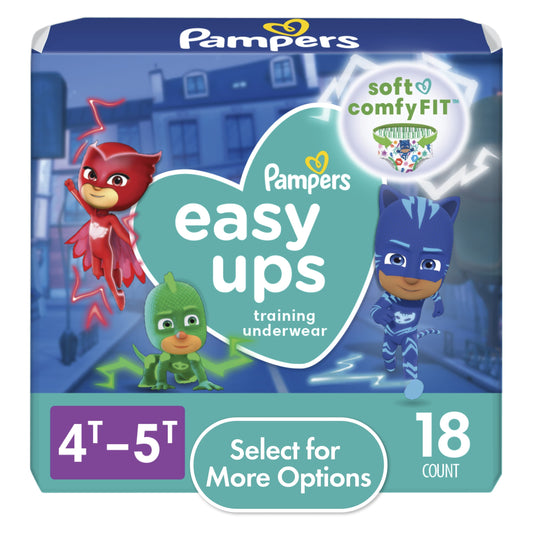 Pampers Easy Ups PJ Masks Training Pants Toddler Boys Size 4T/5T 18 Count