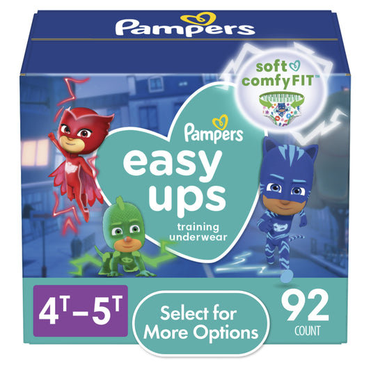 Pampers Easy Ups PJ Masks Training Pants Toddler Boys Size 4T/5T 92 Count