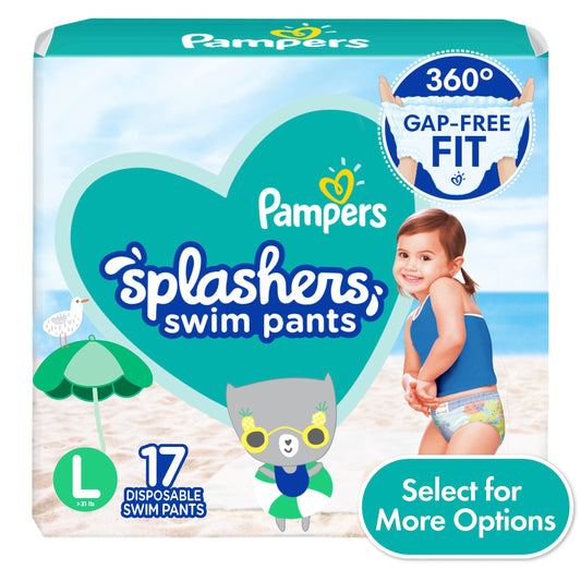 Pampers Splashers Swim Diapers Size LG, 17 Count