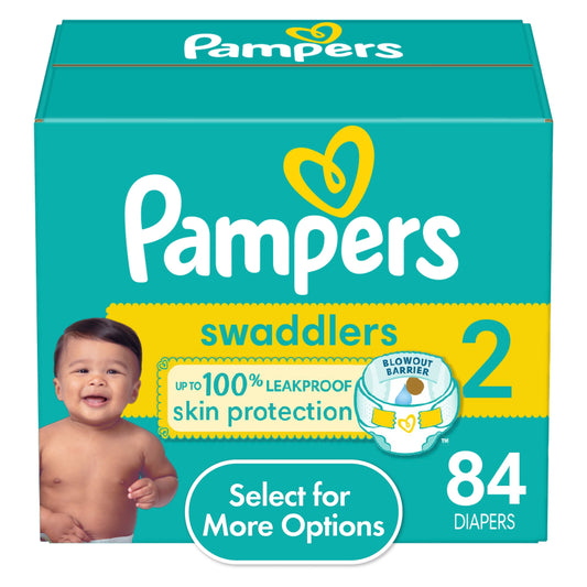 Pampers Swaddlers Diapers, Size 2, 84 Count