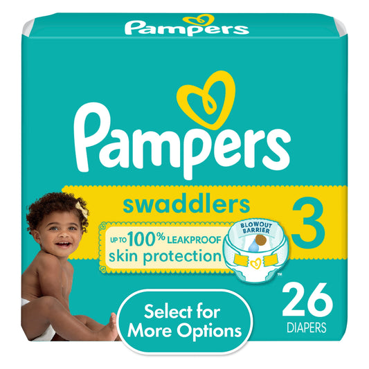 Pampers Swaddlers Diapers, Size 3, 26 Count