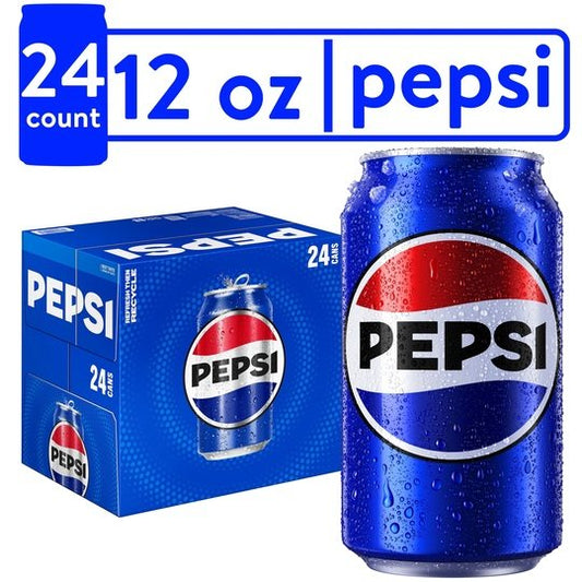 Pepsi Soda Pop, 12 fl oz Cans, 24 Pack