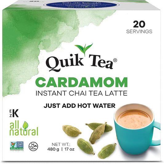 Quick Tea Cardamom Instant Chai (20 Pouches)