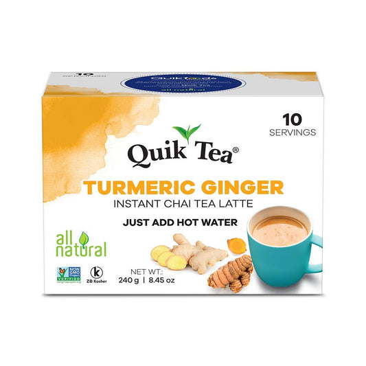 Quick Tea Turmeric Ginger Instant Chai (10 Pouches)