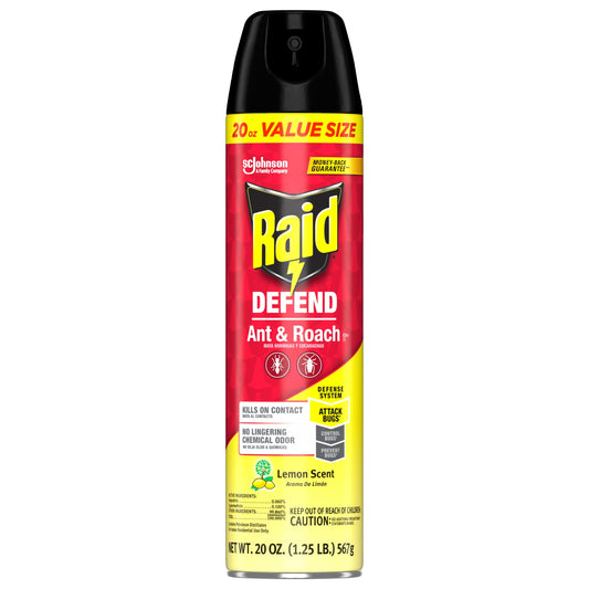 Raid Defend Indoor Defense System Roach and Ant Killer Spray Value Size, 20 oz