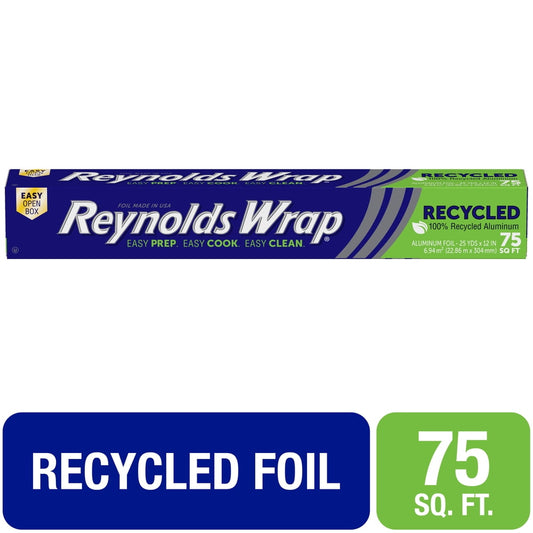 Reynolds Wrap Aluminum Foil, 100% Recycled, 75 Square Feet