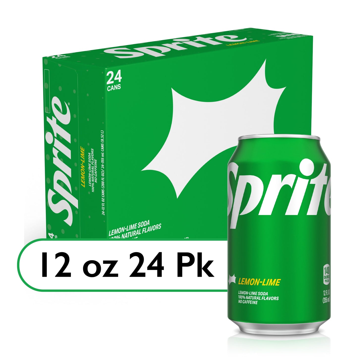 Sprite Lemon Lime Soda Pop, 12 fl oz, 24 Pack Cans