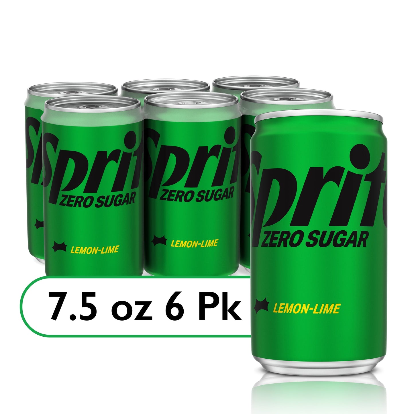 Sprite Zero Sugar Lemon Lime Mini Soda Pop Soft Drink, 7.5 fl oz, 6 Pack Cans