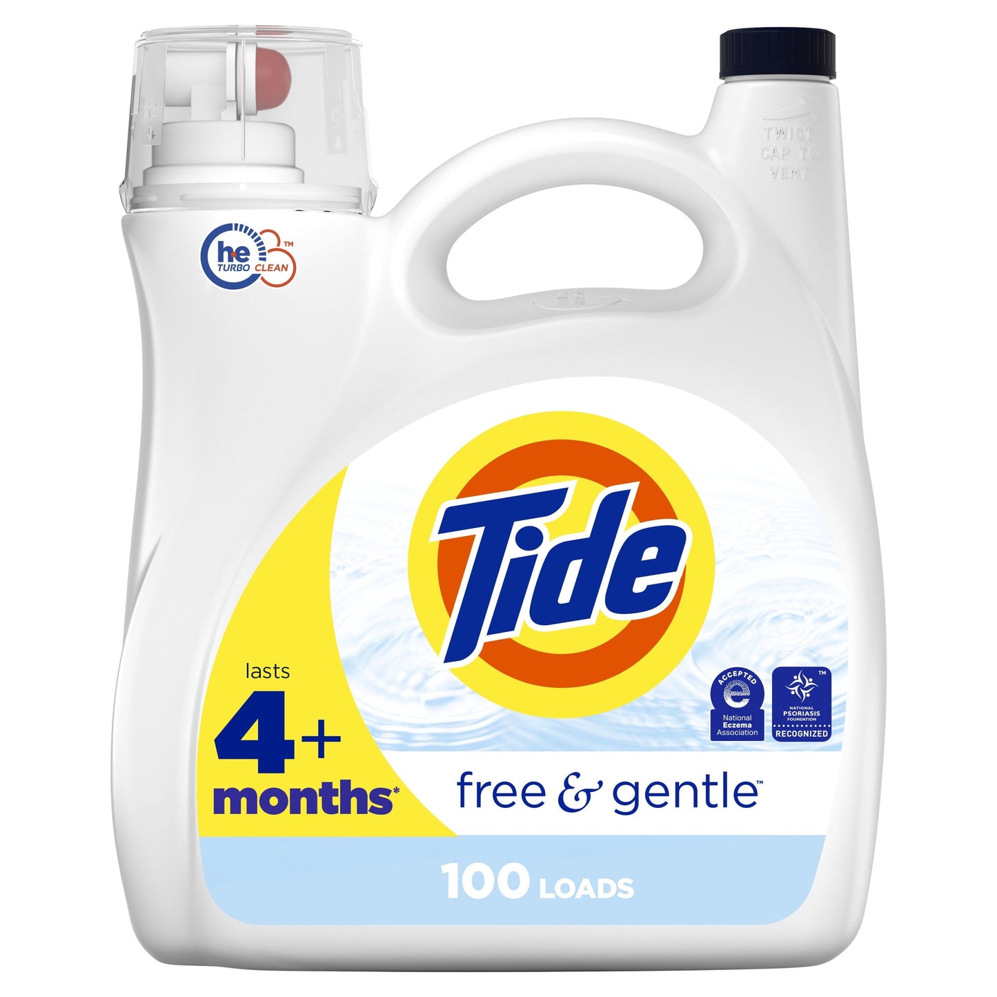 Tide Free & Gentle Liquid Laundry Detergent, 100 Loads 146 fl oz