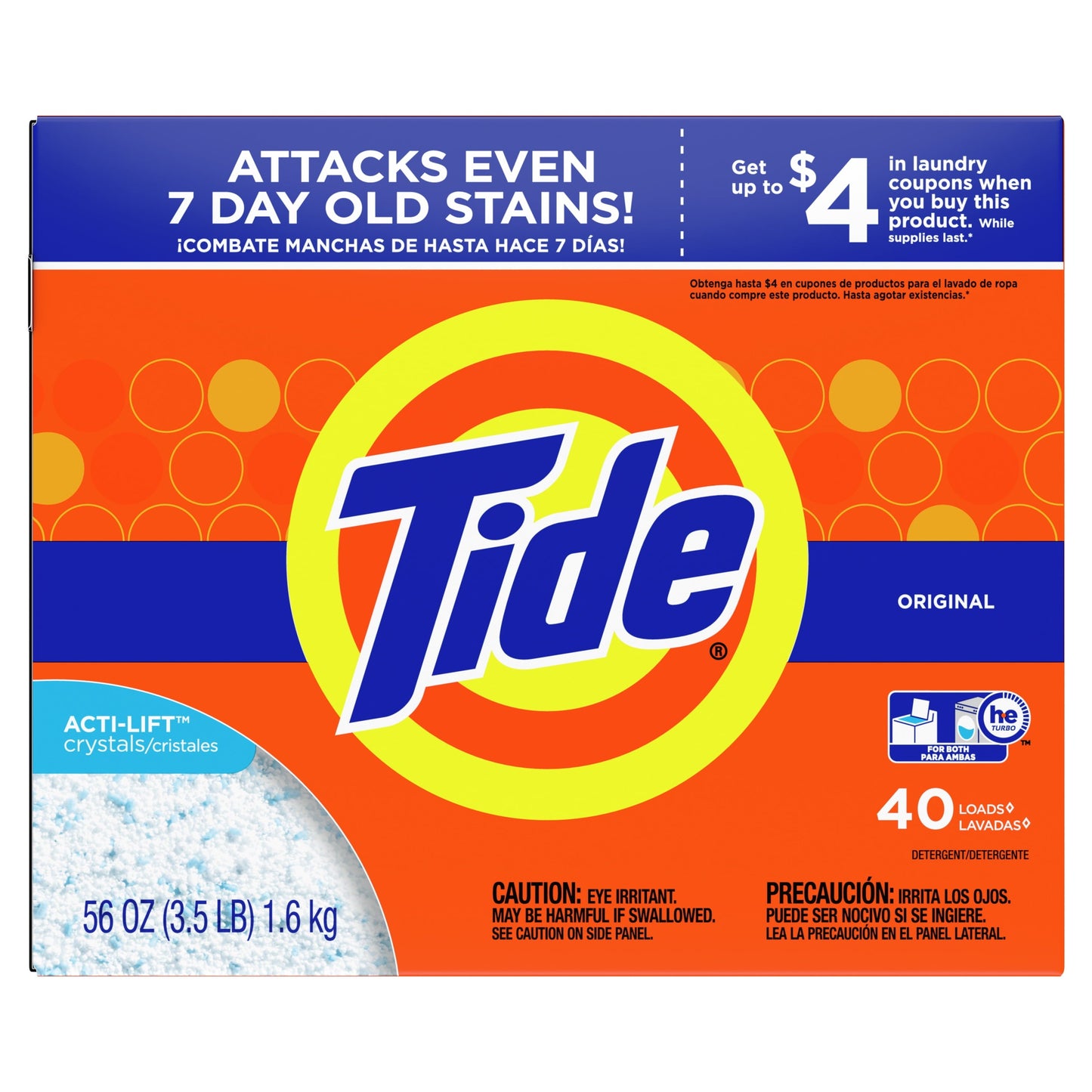 Tide Original Scent, 40 Loads Powder Laundry Detergent, 56 oz