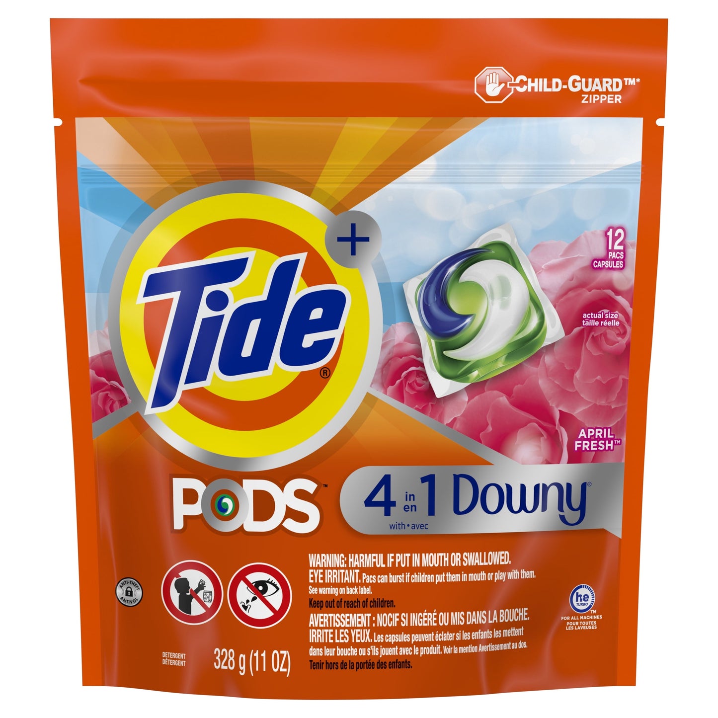 Tide Pods Laundry Detergent Soap Packs with Downy, April Fresh, 12 Ct