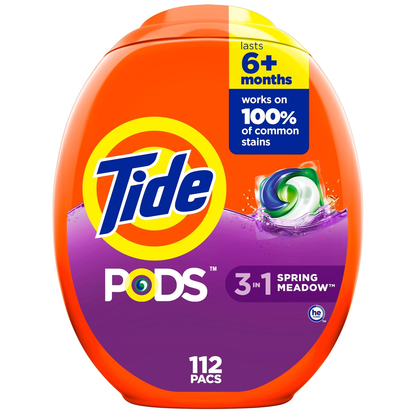 Tide Pods Laundry Detergents Soap Packs, Spring Meadow, 112 Ct