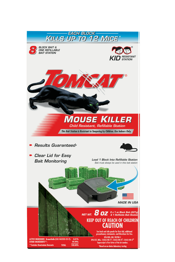 Tomcat Mouse Killer Kid Resistant, Refillable Station and Refills