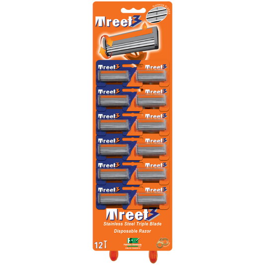 TREET 3 BLADE ORANGE RAZOR SINGLE RAZOR (1PCS)