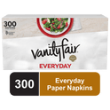 Vanity Fair Everyday Disposable Paper Napkins, White, 300 Count