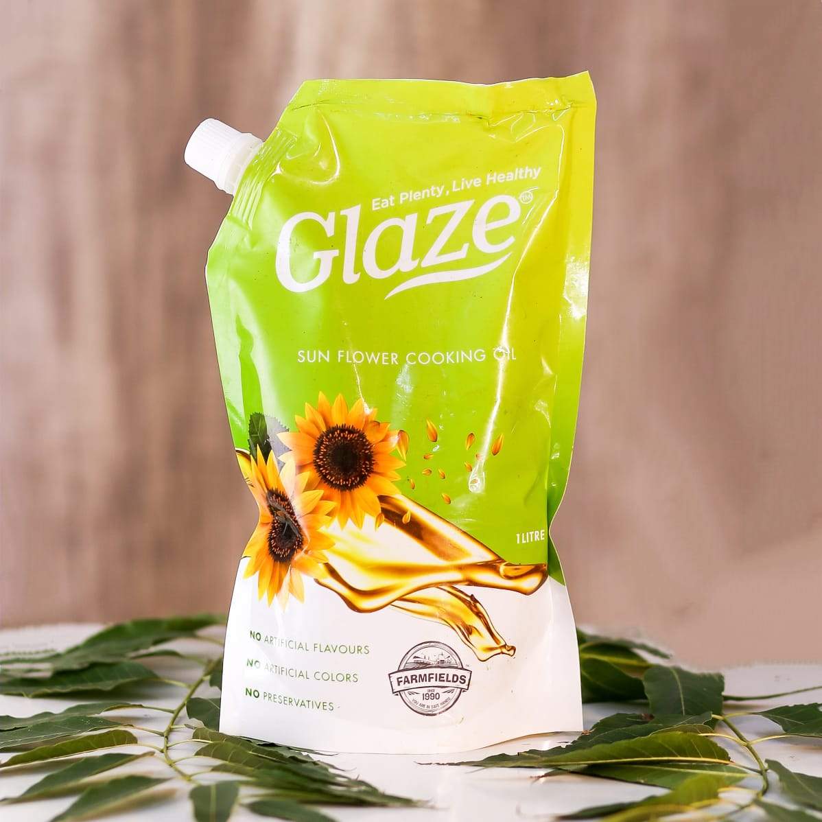 FarmFields GLAZE SUNFLOWER OIL POUCH 1 LTR