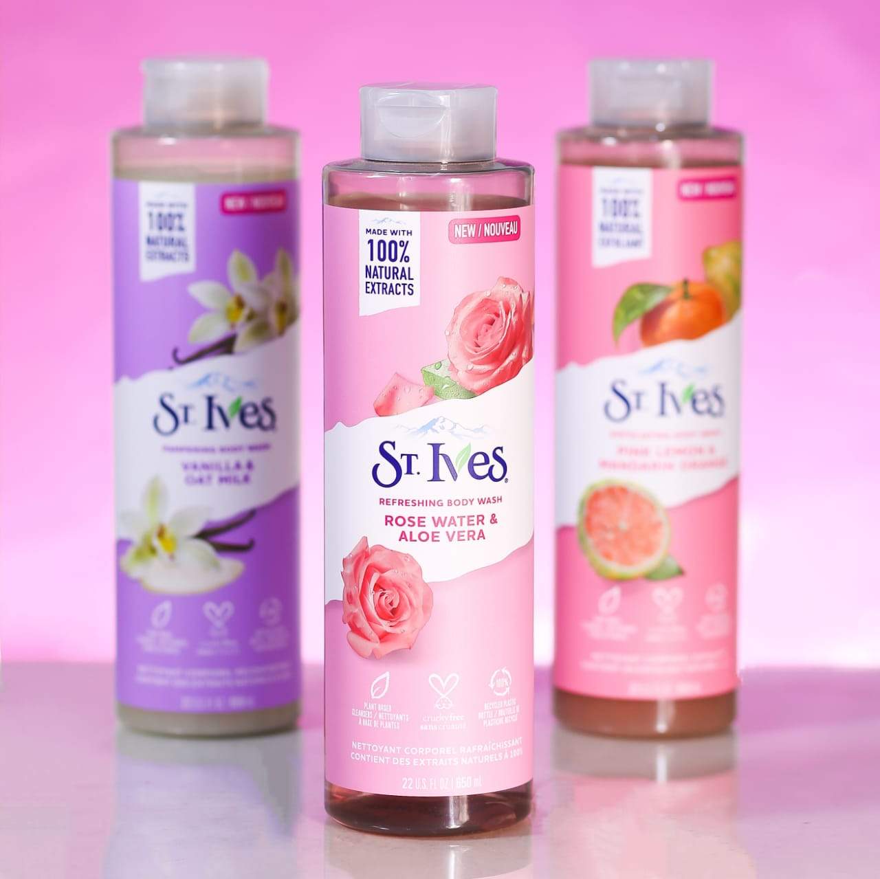 ST.IVES BODY WASH ROSE WATER & ALOE VERA 650 ML