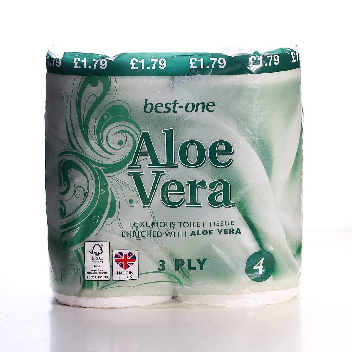 BEST ONE TOILET TISSUE 4 PC ALOE VERA 3 PLY