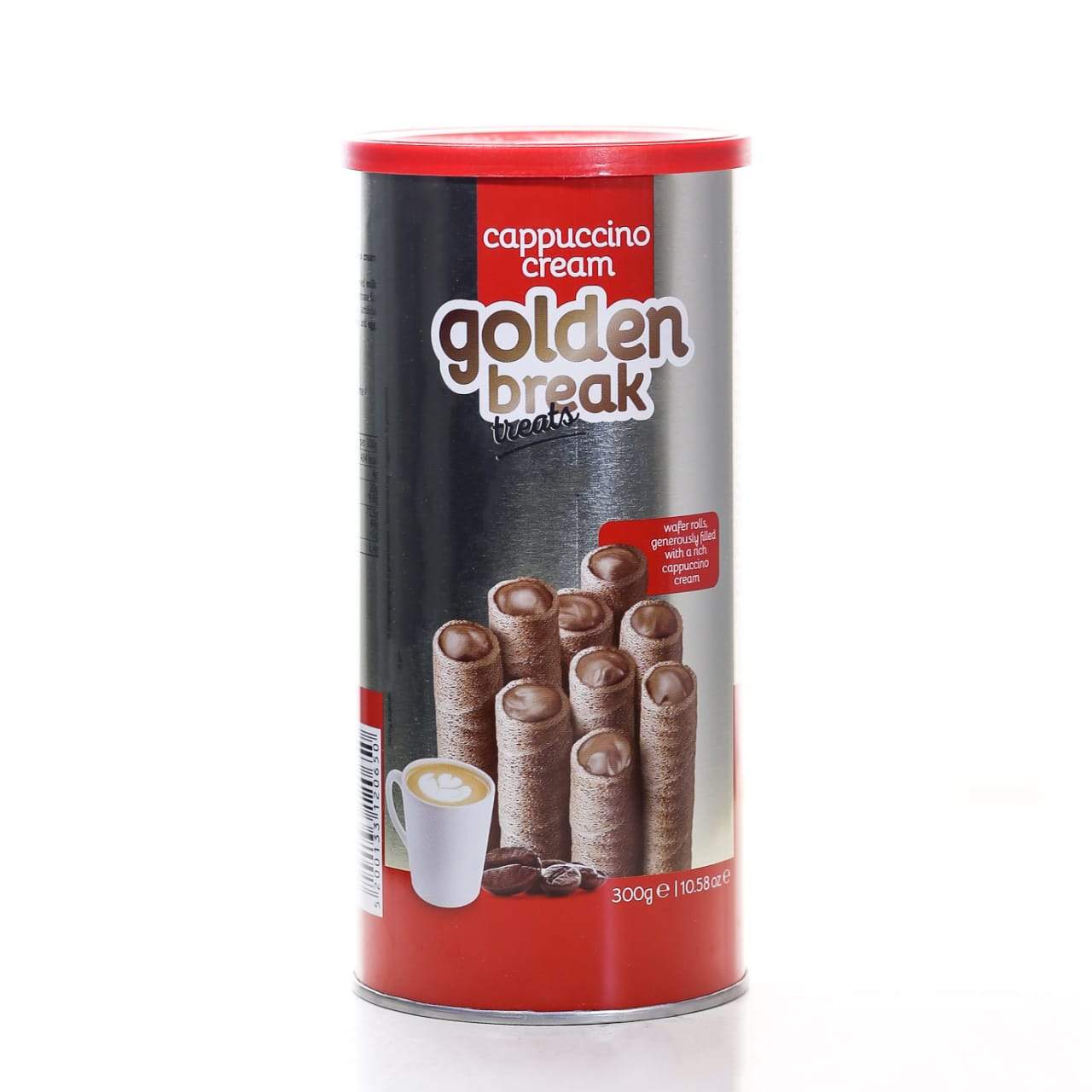 GOLDEN BREAK WAFER TREATS CAPPUCCINO CREAM TIN 300 GM