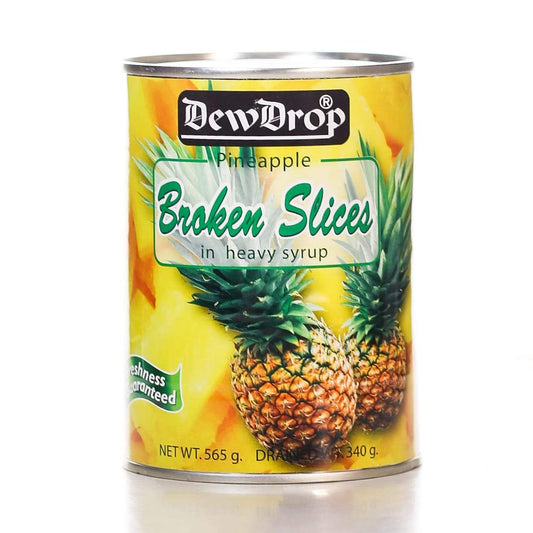 DEWDROP PINEAPPLE BROKEN SLICES IN HEAVY SERUP 565 GM BASIC