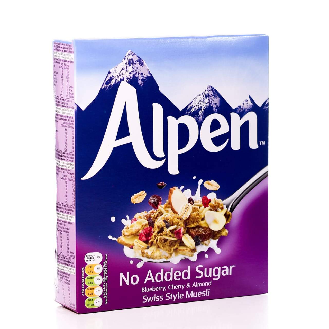 ALPEN CEREAL BLUEBERRY CHERRY & ALMOND NO ADD SUGAR 560 GM