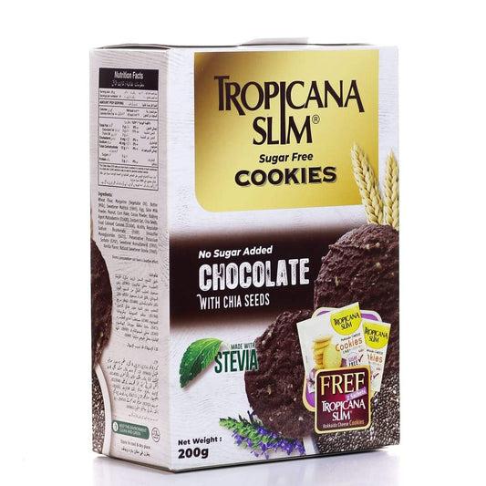 TROPICANA SLIM COOKIES NUTTY CHOCOLATE SUGAR FREE 200 GM