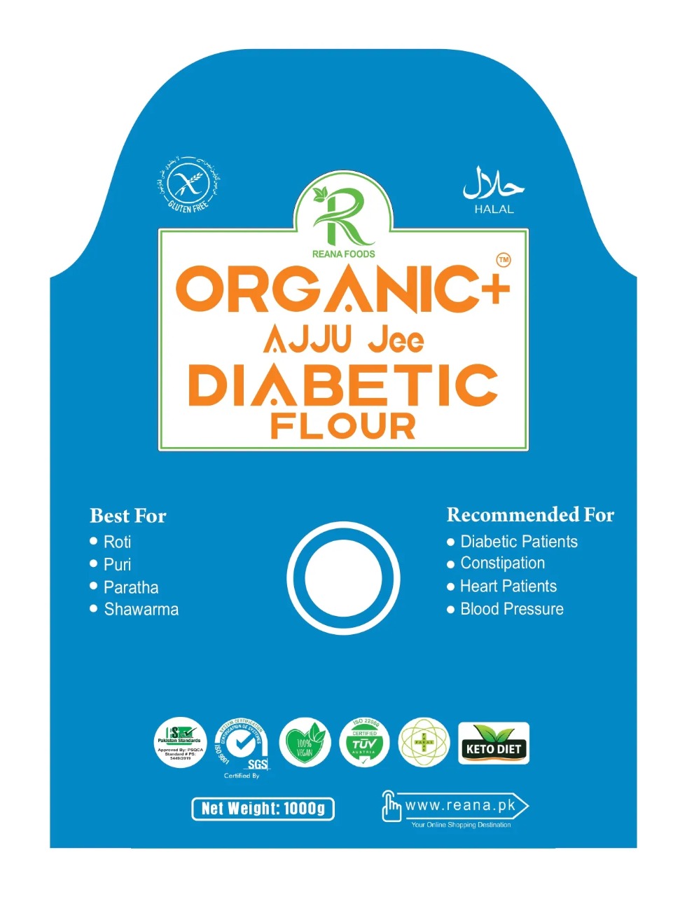 ORGANIC AJJU JEE DIABETIC FLOUR 1000GM