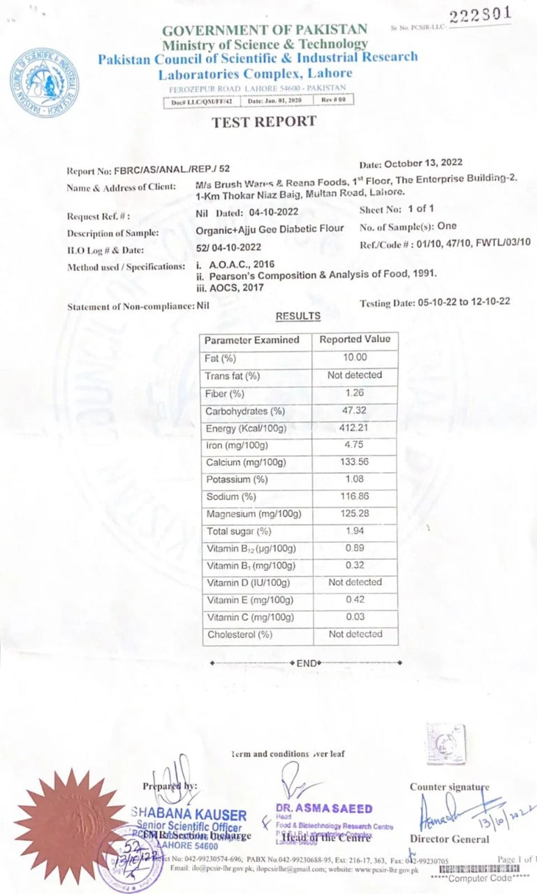 ORGANIC AJJU JEE DIABETIC FLOUR 1000GM