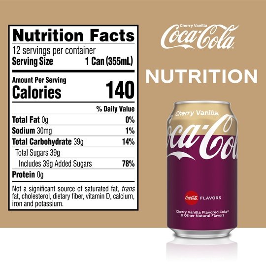 Coca-Cola Cherry Vanilla Soda Pop, 12 fl oz, 12 Pack Cans