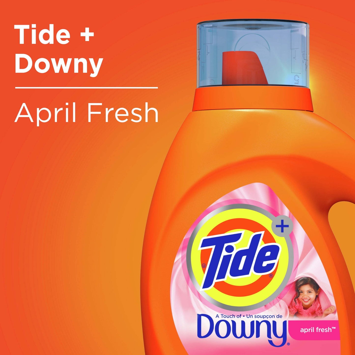 Tide Plus Downy, Liquid Laundry Detergent, April Fresh, 37 fl oz, 24 Loads