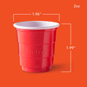 Hefty Disposable Mini Plastic Cups, Red, 2 Ounce, 30 Count