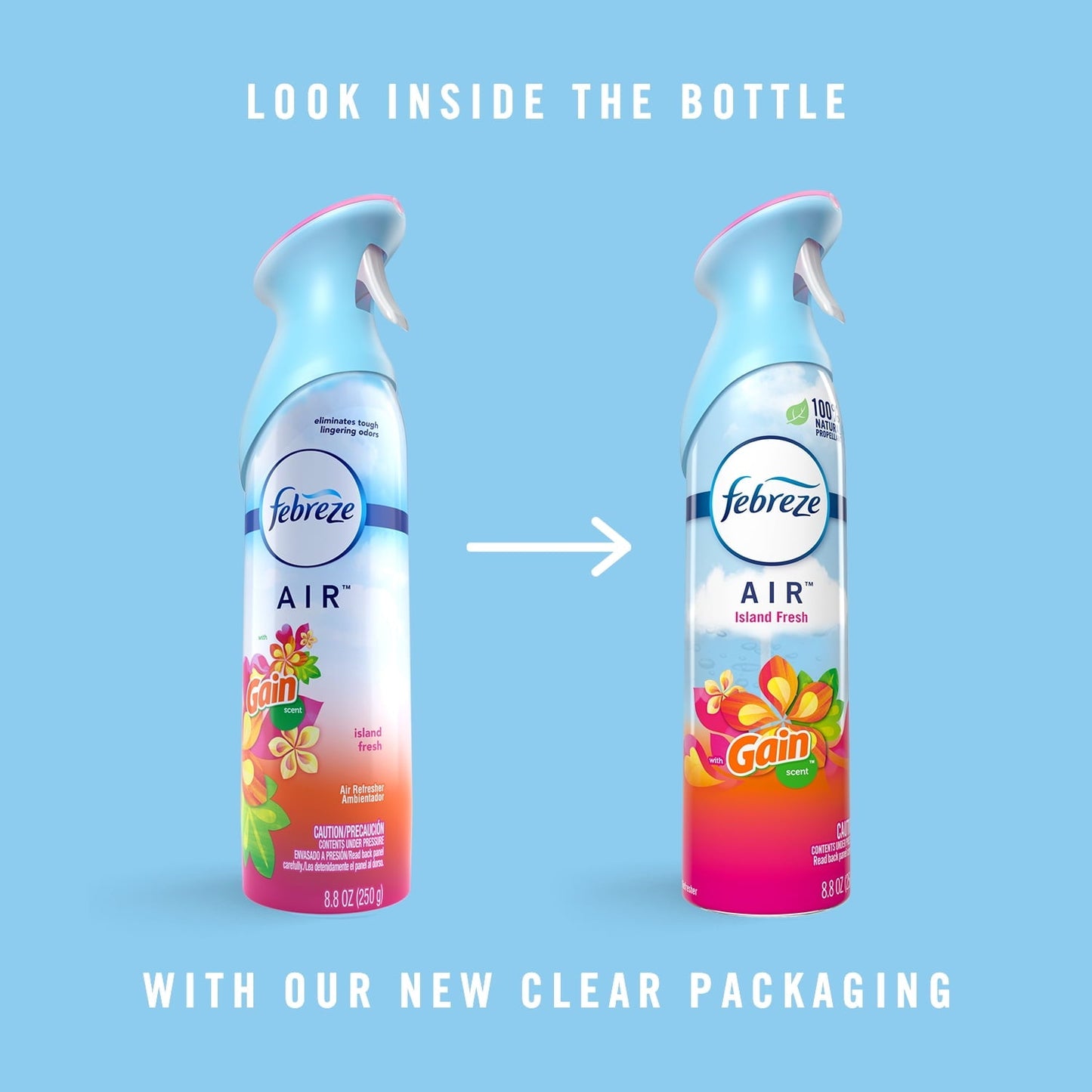 Febreze Odor-Fighting Air Freshener with Gain Island Fresh Scent, Pack of 2, 8.8 fl oz each