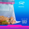 Ziploc® Brand Storage Bags with New Stay Open Design, Quart, 75 Count, Patented Stand-up Bottom, Easy to Fill Food Storage Bags, Unloc a Free Set of Hands in the Kitchen, Microwave Safe, BPA Free