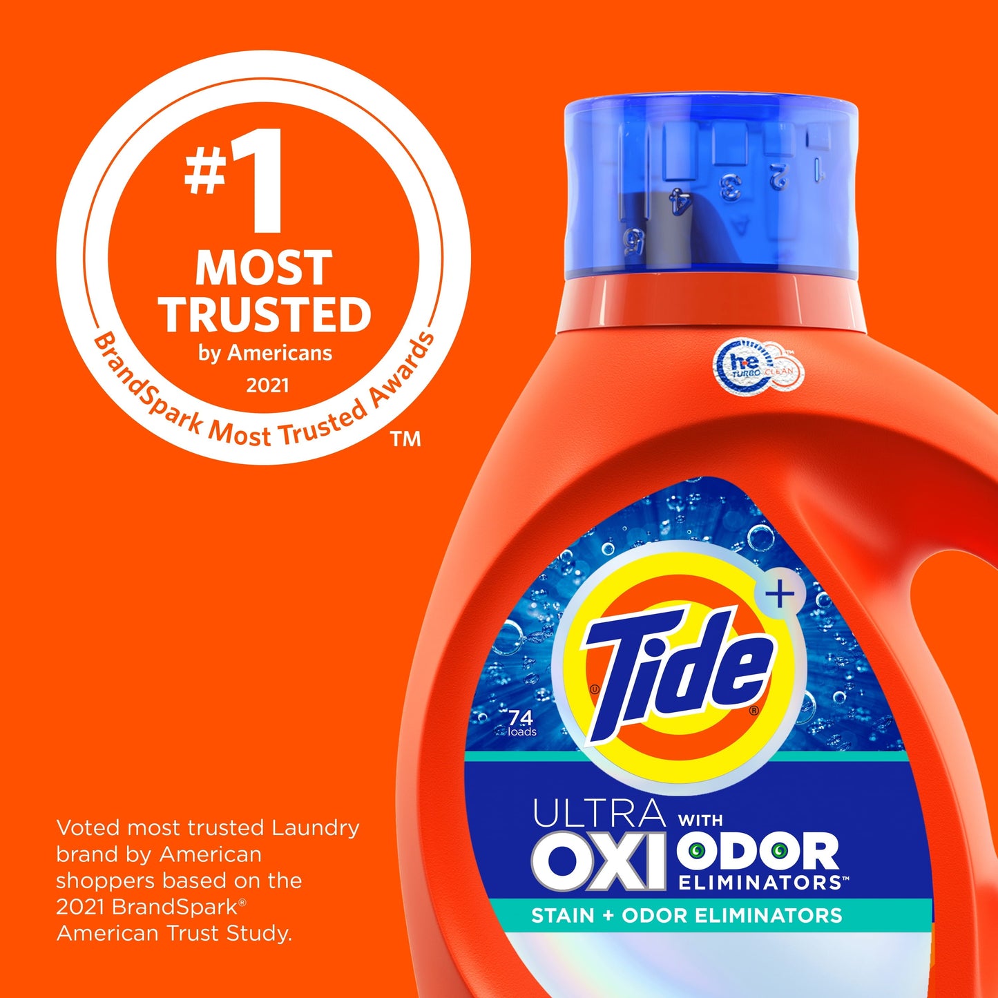 Tide Ultra Oxi with Odor Eliminators Liquid Laundry Detergent, 94 Loads, 146 fl oz