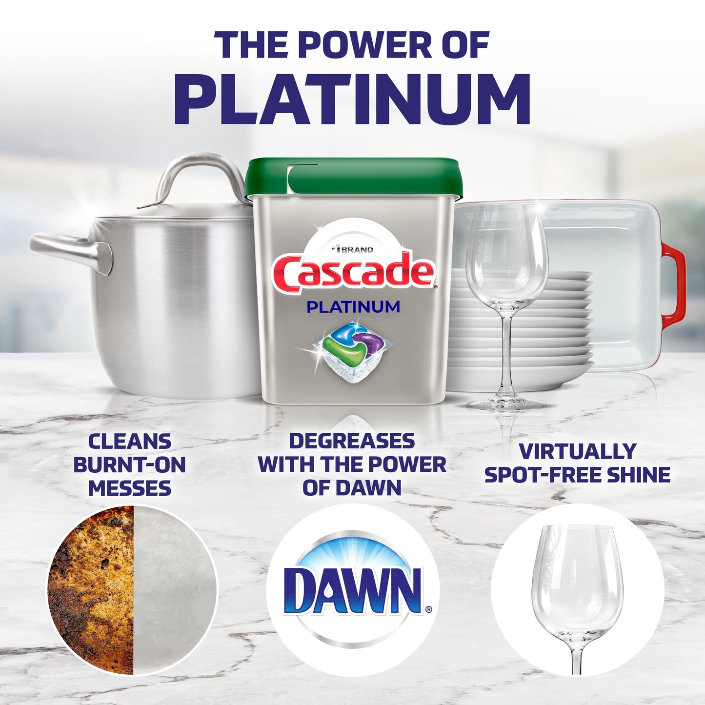 Cascade Platinum + Oxi Dishwasher Pods, Action Pacs Dishwasher Detergent Pods, Fresh Scent, 14 Ct